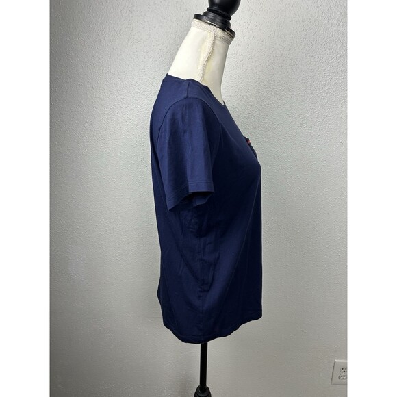Lauren Ralph Lauren Cotton Blend Navy Blue Preppy Short Sleeve Crewneck Tee -Med - Picture 3 of 7
